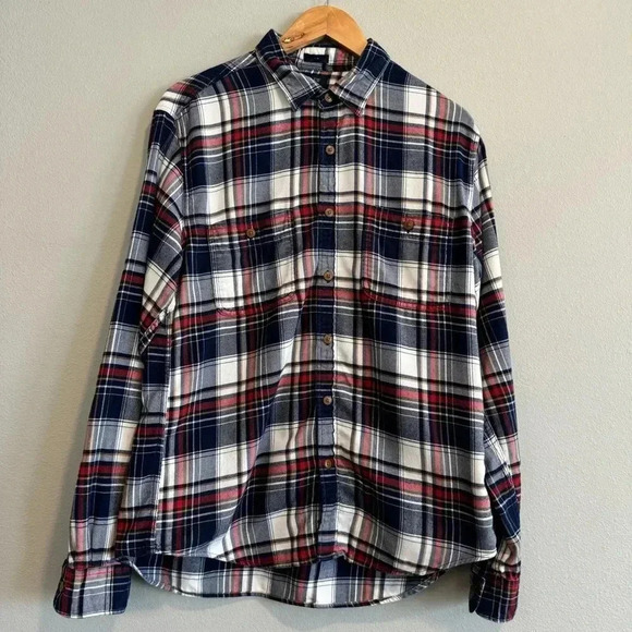 J.Crew Flannel Slim Shirt Button Up Plaid Preppy Casual L - Picture 1 of 6